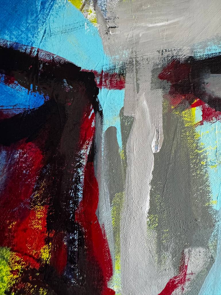 Original Abstract Expressionism Men Painting by Viviane Leszczynski