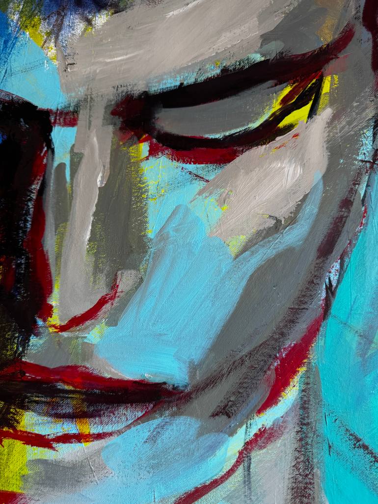 Original Abstract Expressionism Men Painting by Viviane Leszczynski