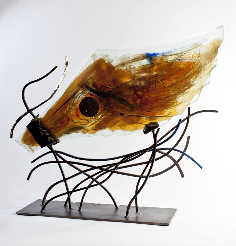 Original Abstract Expressionism Fantasy Sculpture by Detlef Gotzens