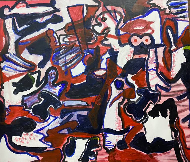 Original Abstract Politics Painting by Marieke Oudejans