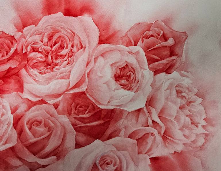 Original Abstract Expressionism Floral Painting by Sweet Kim