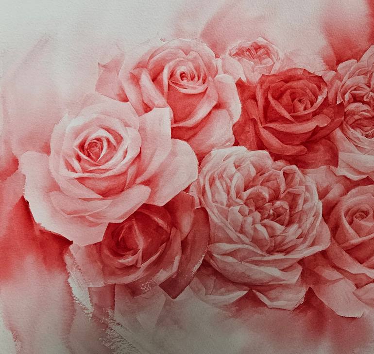 Original Abstract Expressionism Floral Painting by Sweet Kim