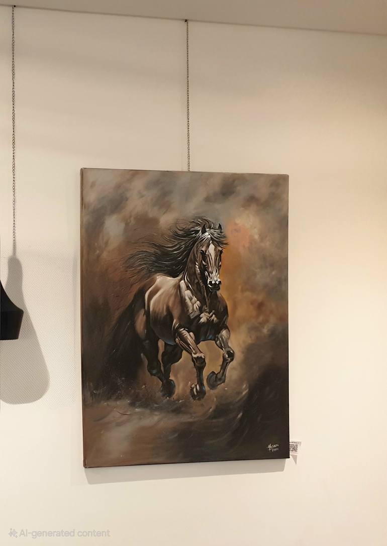 Original Realism Horse Painting by Ahsan Khan