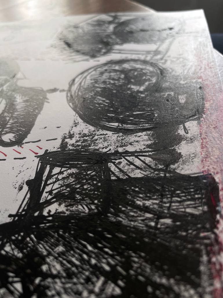 Original Black & White Time Drawing by Andrzej Plaskowski