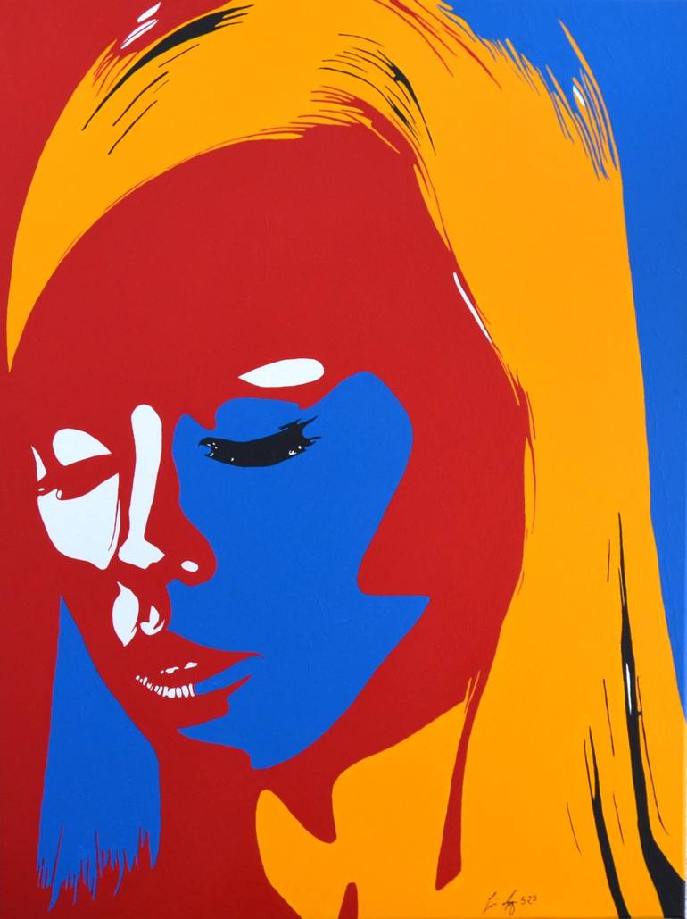 Original People Painting by Goswin Houy  Pop Art Art on Canvas  pop Gesicht