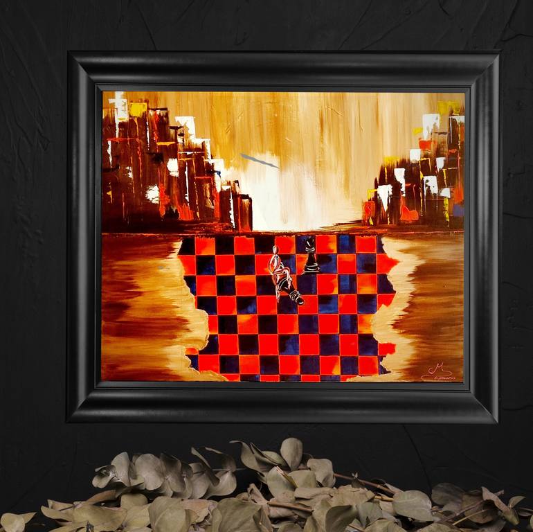 Original Art Deco Abstract Painting by Mounia El Yaakoubi