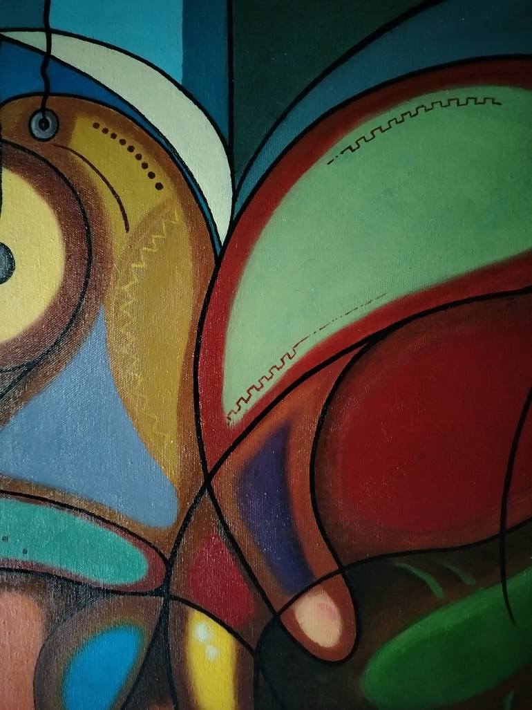 Original Symbolism Abstract Painting by Edwin Gomez