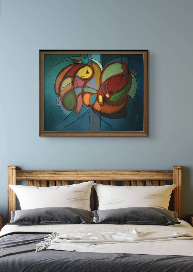 Original Symbolism Abstract Painting by Edwin Gomez