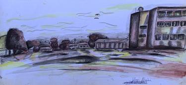 Original Abstract Landscape Drawings by Akande Wasiu