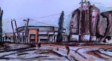 Original Abstract Landscape Drawings by Akande Wasiu