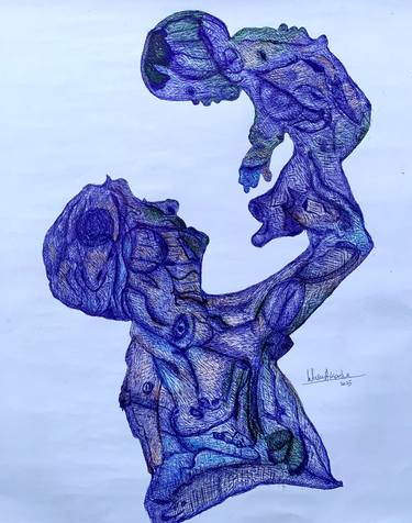 Original Abstract Expressionism Abstract Drawing by Akande Wasiu