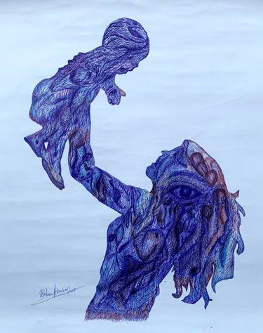 Original Art Deco Abstract Drawing by Akande Wasiu