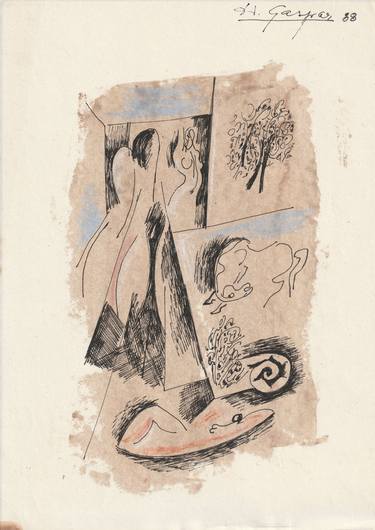 Original Abstract Expressionism Fantasy Mixed Media by Dimitar Gaspar