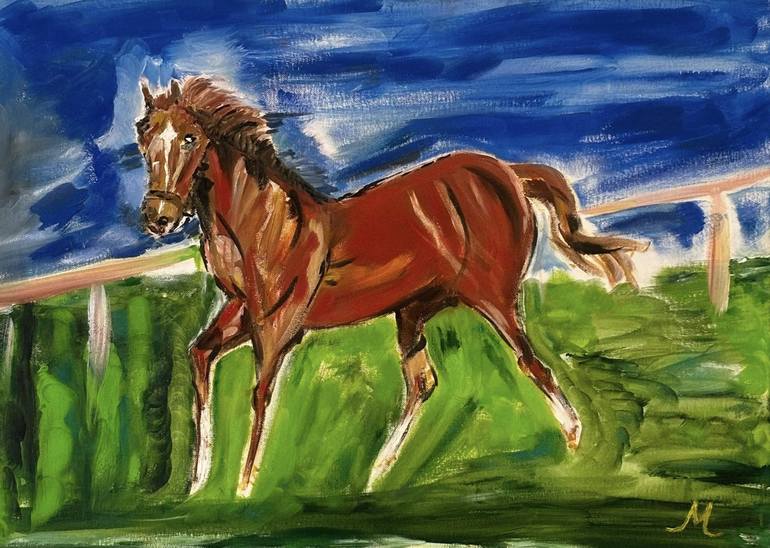 Original Fauvism Horse Paintings by Maureen Whitehead