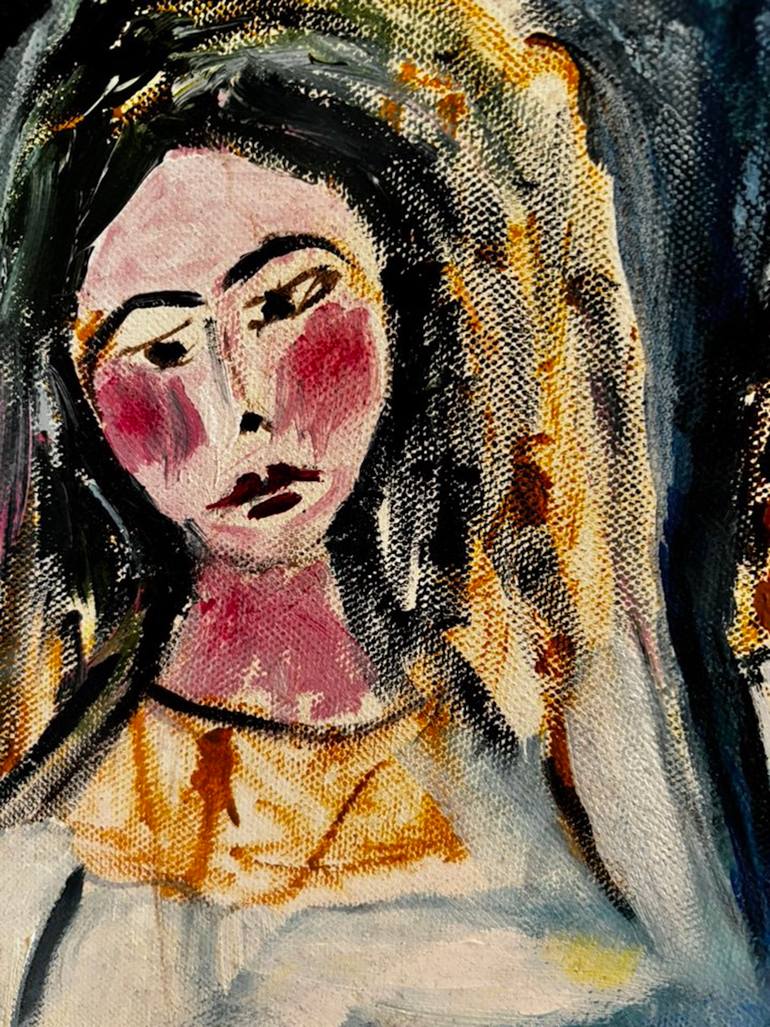 Original Expressionism Women Painting by Maureen Whitehead