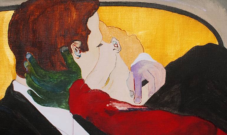 Original Expressionism Love Painting by Mathieu Bernard-Martin