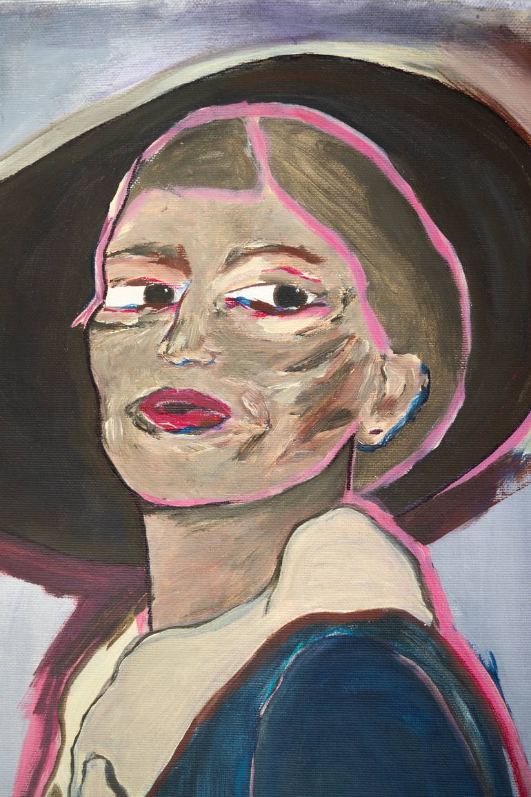 Original Expressionism Women Painting by Mathieu Bernard-Martin