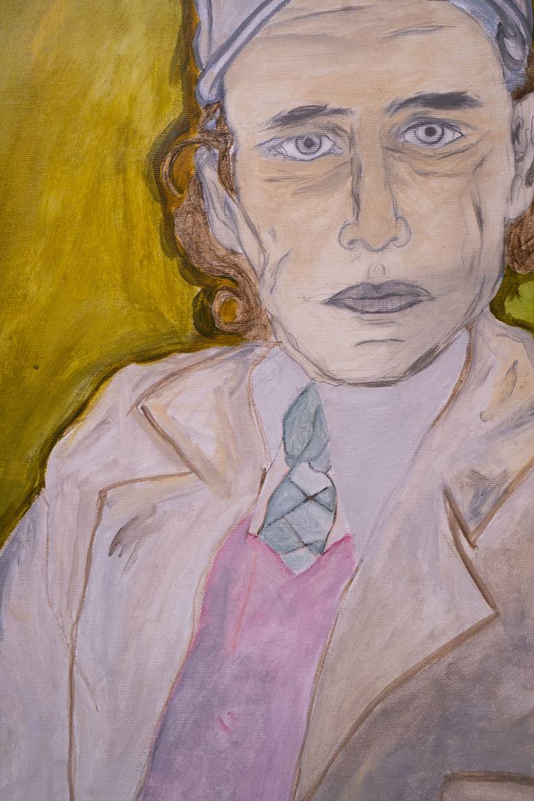 Original Expressionism Portrait Painting by Mathieu Bernard-Martin