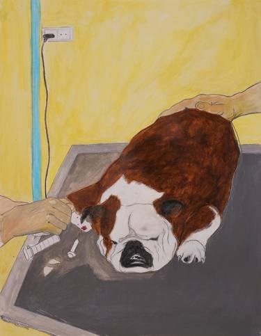 Original Expressionism Dogs Paintings by Mathieu Bernard-Martin