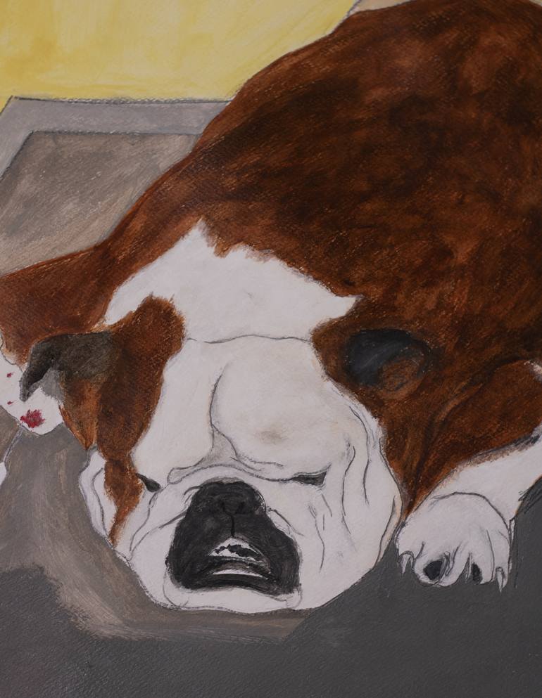 Original Expressionism Dogs Painting by Mathieu Bernard-Martin