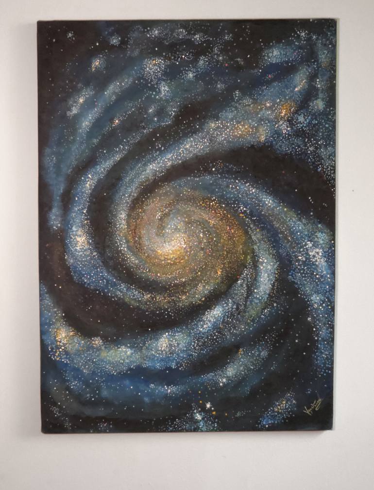 Original Abstract Time Painting by Onut Anca Lavinia