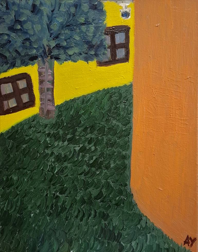Original Architecture Painting by Alexandros Yordanov | Abstract Art on Canvas | The green apple tree