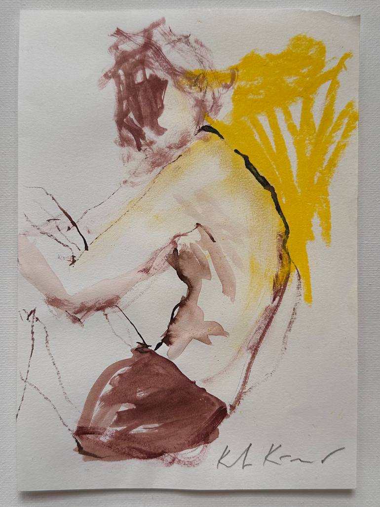 Original Expressionism Men Drawing by Relja Knezevic