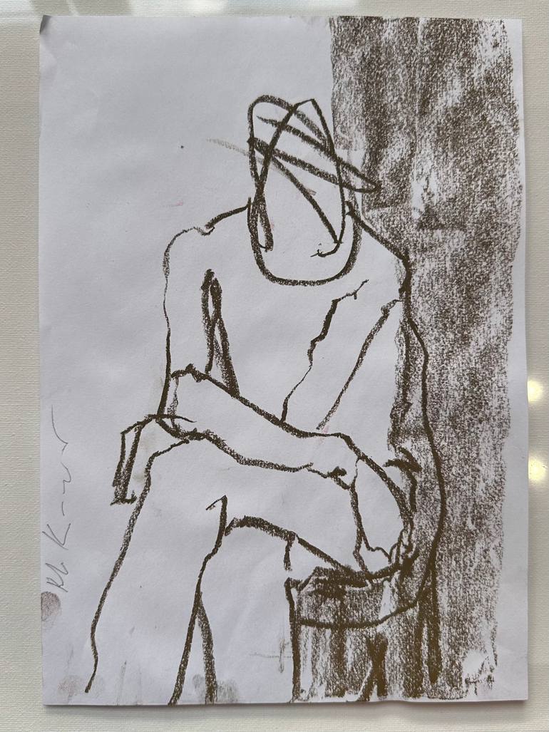 Original Expressionism Men Drawing by Relja Knezevic