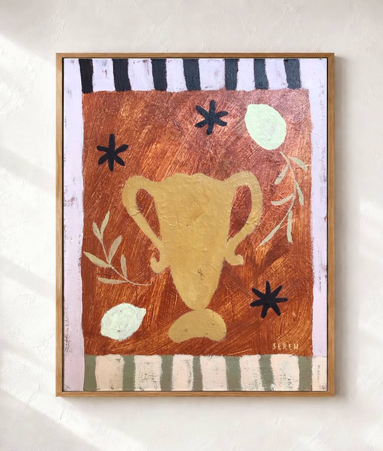 Original Nature Painting by Seren Unsal | Abstract Art on Canvas | Symbols of Everyday Magic I: The Cup of Abundance