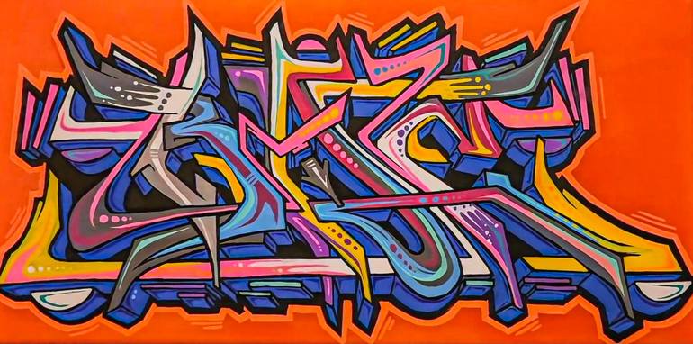 Original Abstract Expressionism Graffiti Painting by Bailey Clarke