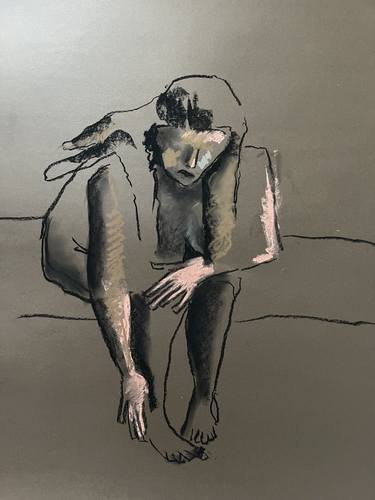 Original Figurative Nude Drawings by Devochkina Oksana