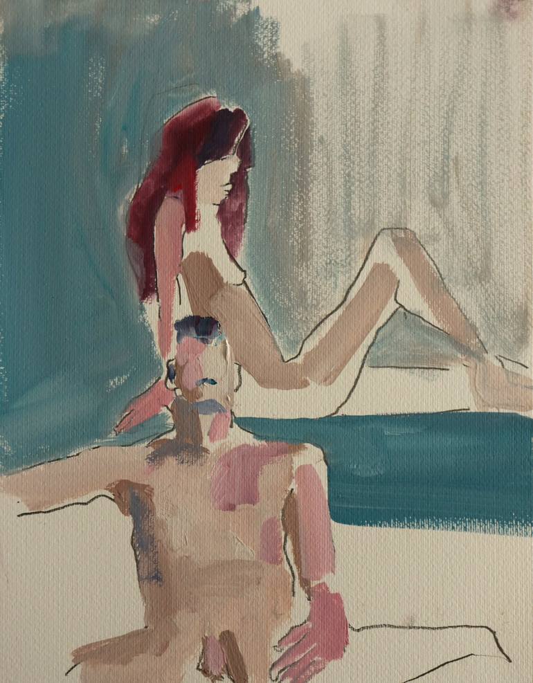Original Figurative Nude Painting by Devochkina Oksana
