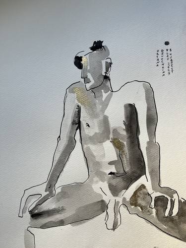 Original Figurative Nude Drawings by Devochkina Oksana