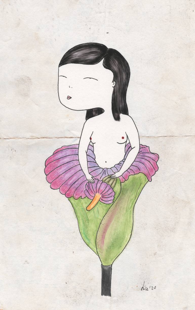 Original Conceptual Botanic Drawing by Alice D'Apolito