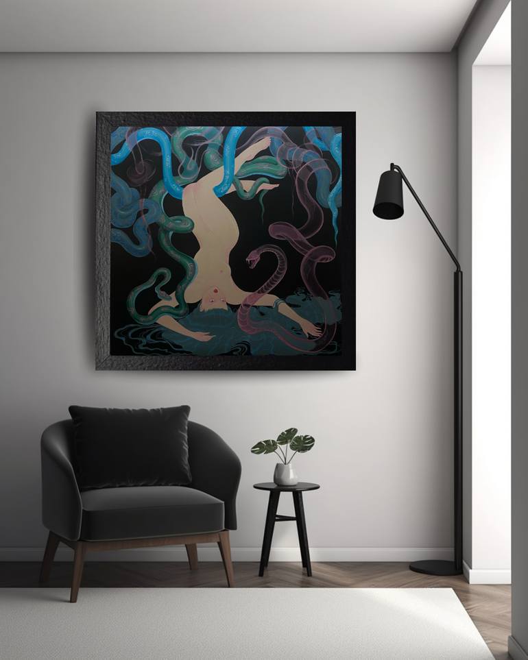 Original Surrealism People Painting by Trophy Tropic