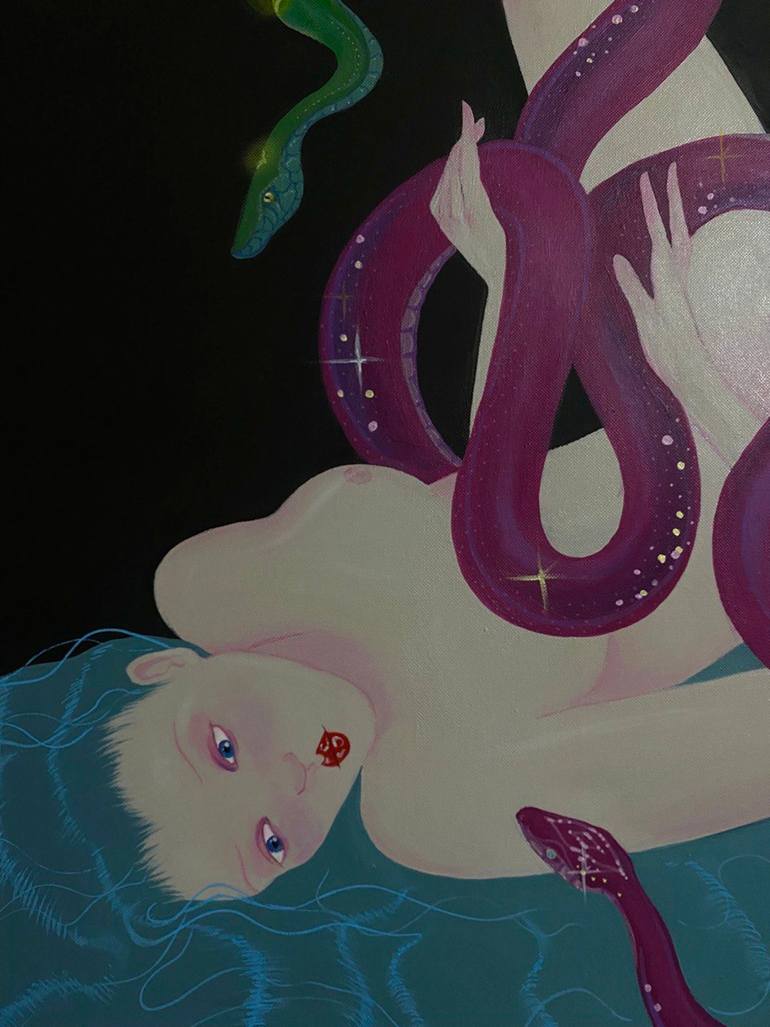 Original Symbolism People Painting by Trophy Tropic