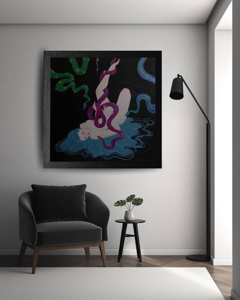 Original Symbolism People Painting by Trophy Tropic