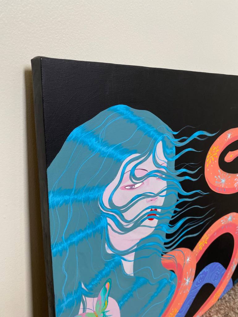 Original Surrealism People Painting by Trophy Tropic