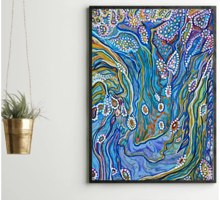 Original Abstract Expressionism Abstract Painting by Olga Gal