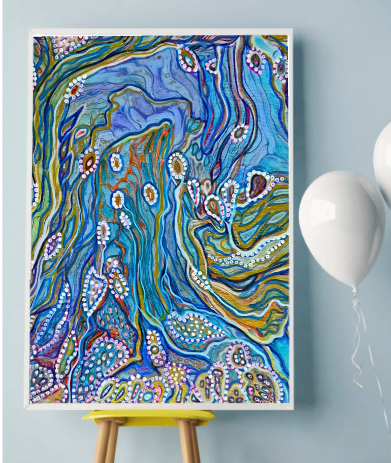 Original Abstract Expressionism Abstract Painting by Olga Gal