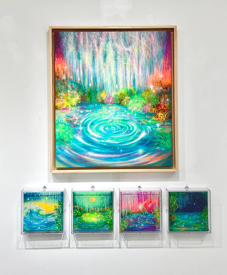 Original Art Nouveau Landscape Painting by Yuji Lee