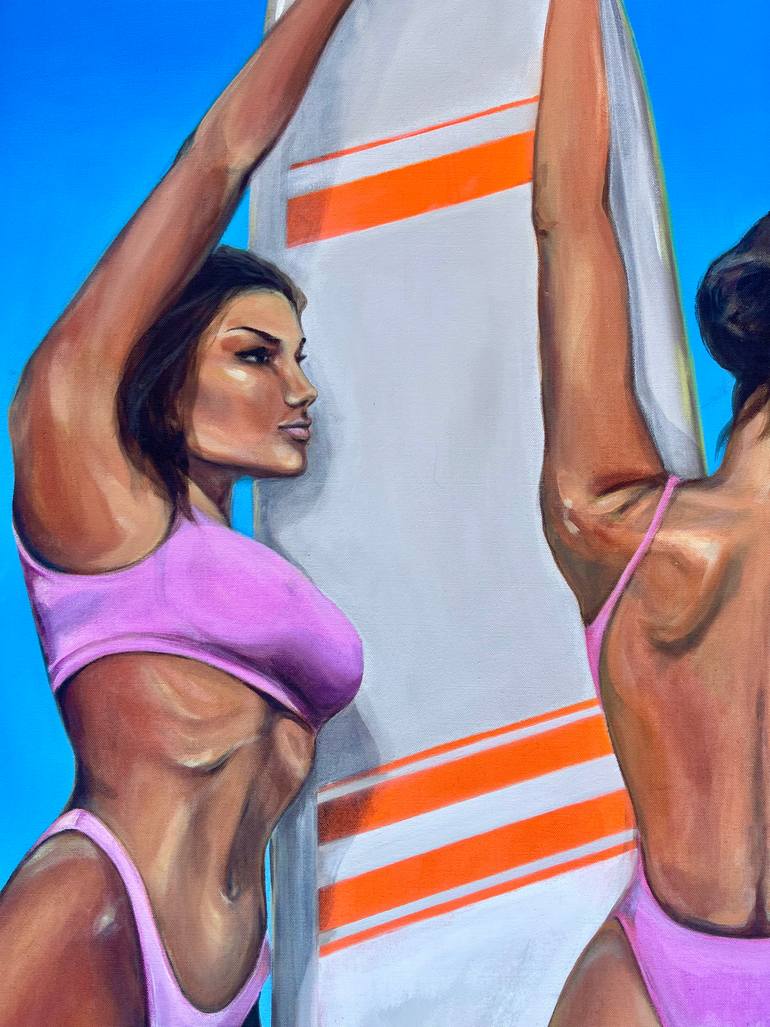 Original Figurative Beach Painting by Gold Smiley