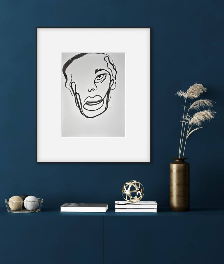 Original Abstract Men Drawing by Malyssa Janay