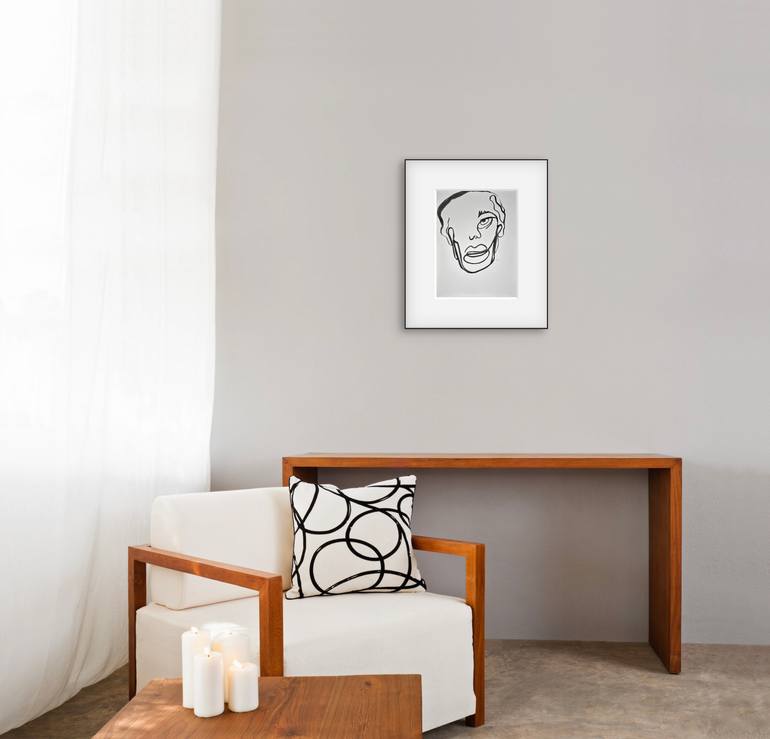 Original Abstract Men Drawing by Malyssa Janay