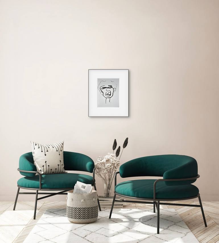 Original Abstract Men Drawing by Malyssa Janay