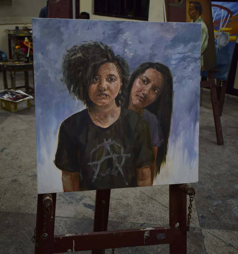 Original Portraiture People Painting by Twinkle Saini