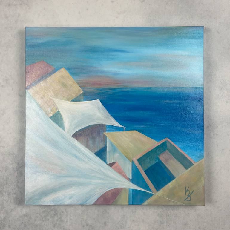 Original Abstract Seascape Painting by Katerina Kazkarty