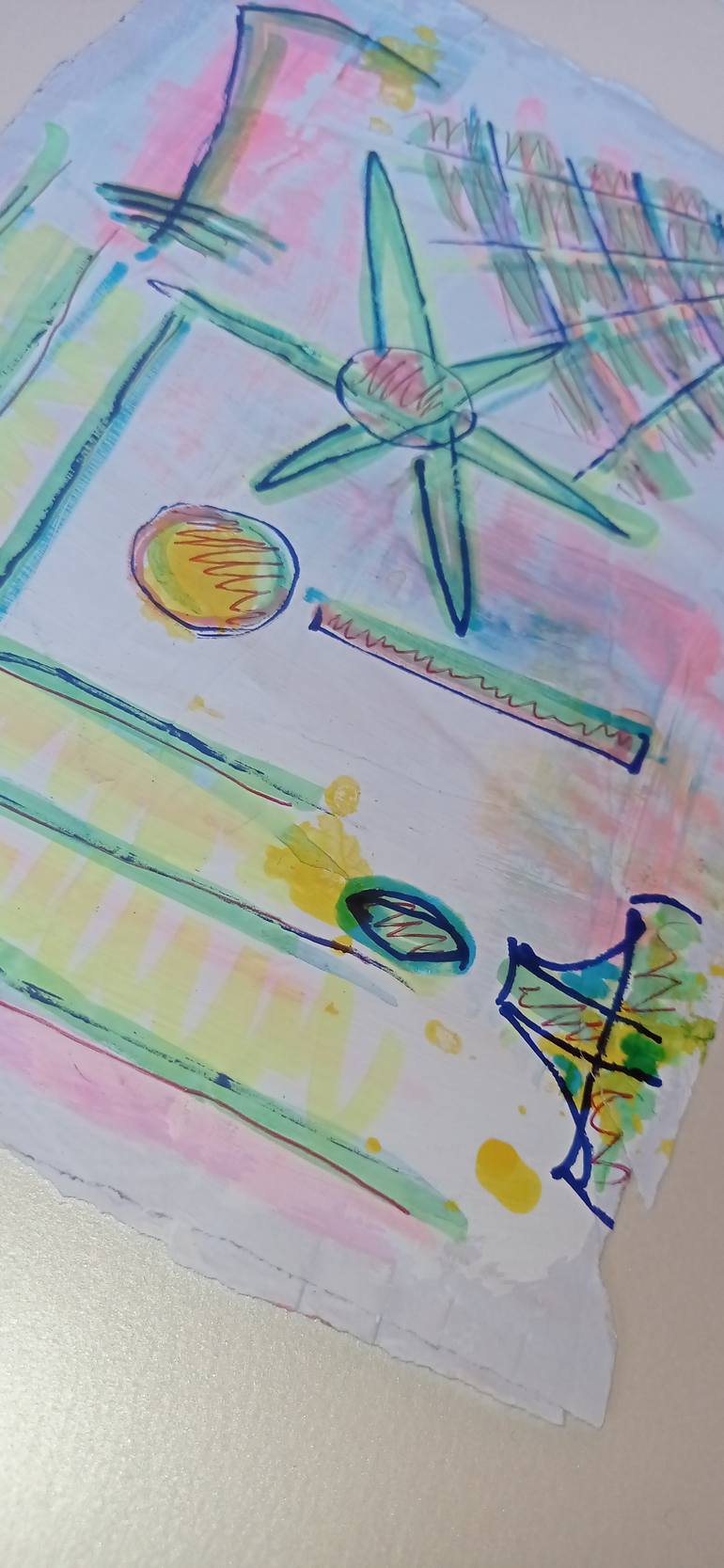 Original Abstract Graffiti Drawing by Natalia E Woytasik