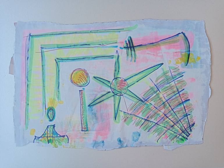 Original Abstract Graffiti Drawing by Natalia E Woytasik