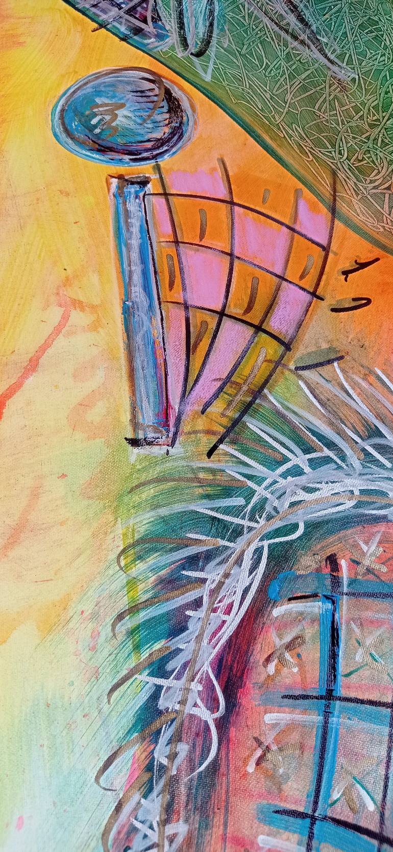 Original Abstract Family Painting by Natalia E Woytasik